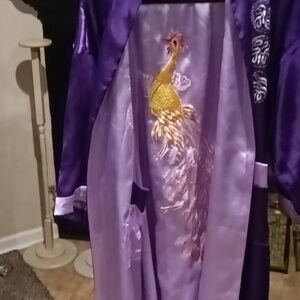 FINAL PRICE Silver Dragon lavender/purple reversible l/s robe w dragons L/XL/FS
